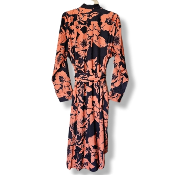 Pari Passu Tammy Reiss Floral Print Belted Shirt Dress Size D4/18 Office Siren - Picture 5 of 15